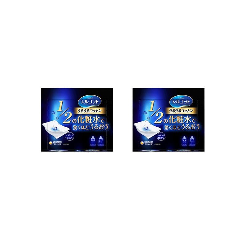 Unicharm Silcot Uruuru Sponge Facial Cotton 40 sheets x 2 pieces