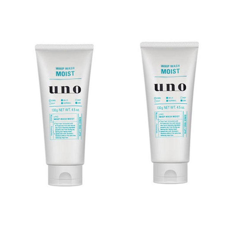 Shiseido Uno Men's Face Wash Whip Moist - Green 130g x2