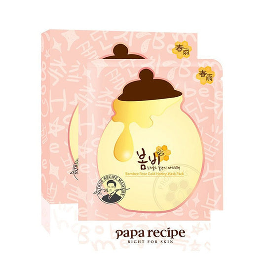 PAPA RECIPE-Bombee Rose Gold Honey Mask | Spring Rain Rose Gold Honey Mask (1 box of 5 pieces)