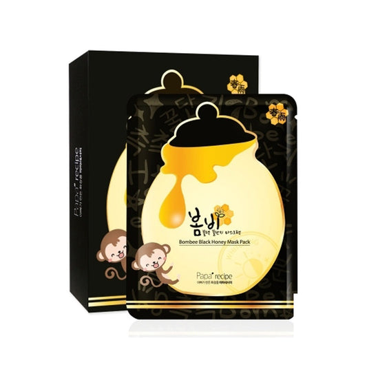 Korean Papa Recipe Spring Rain Bamboo Charcoal Black Lucca Honey Mask 10 pieces