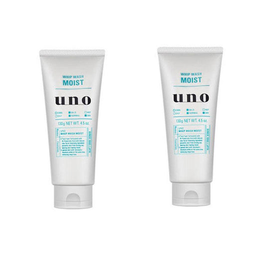 Shiseido Uno Men's Face Wash Whip Moist - Green 130g x2